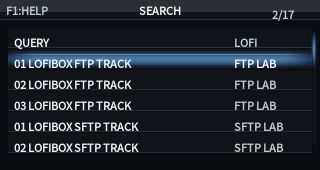 LoFiBox GUI search window